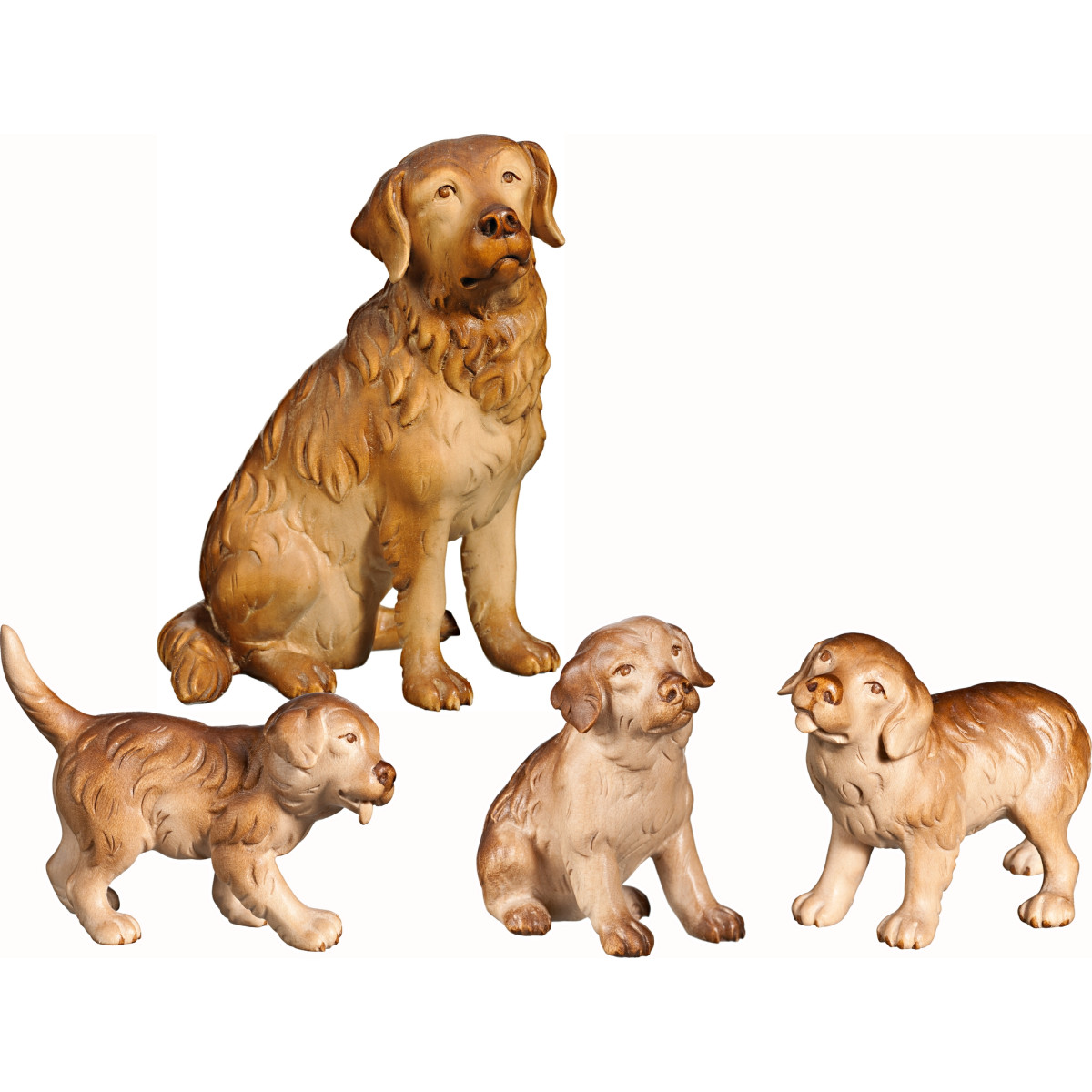 Golden Retriever con cachorros (4 piezas)